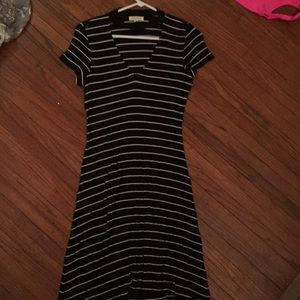T shirt dress, black and white stripped